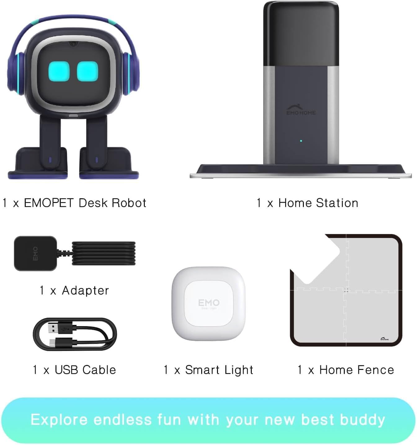 EMO Go Home AI Desktop Pet Robot with EMO Smart Lighting