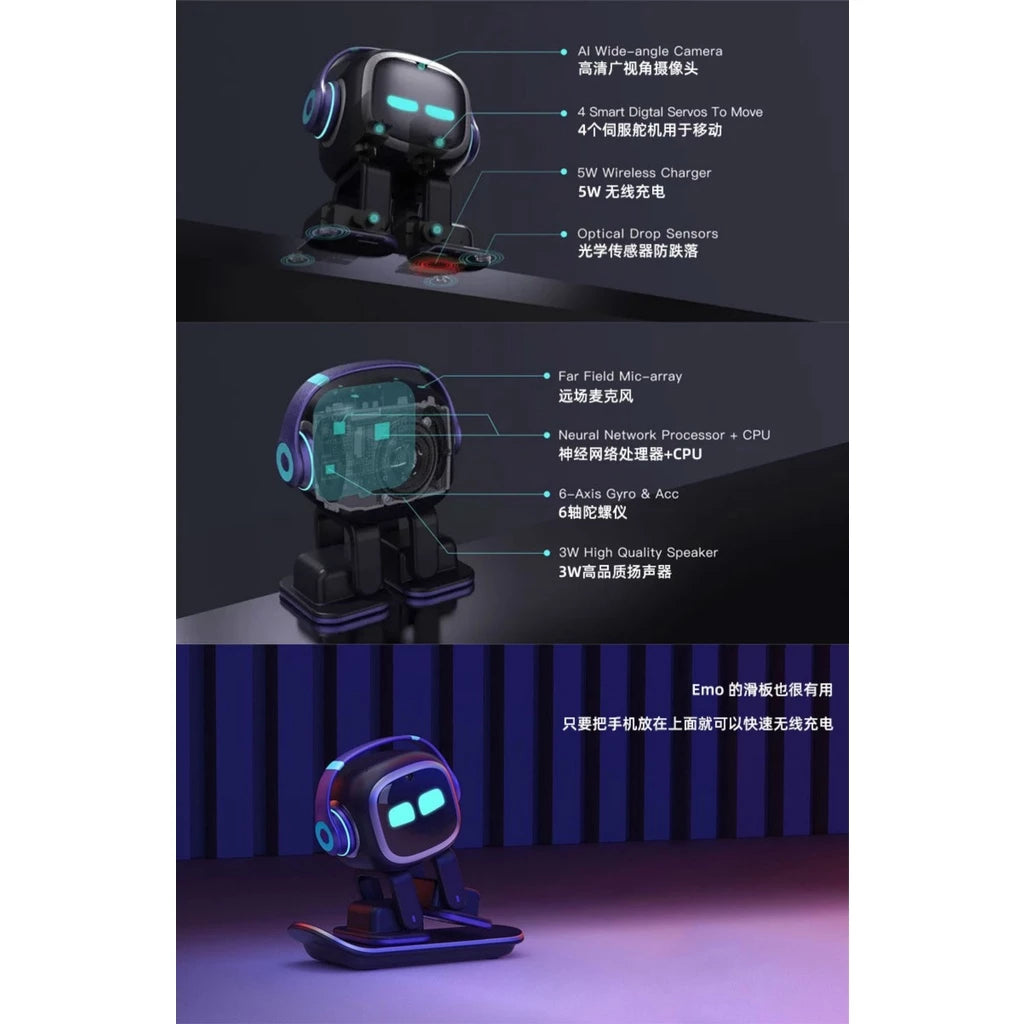 EMO Go Home AI Desktop Pet Robot with EMO Smart Lighting